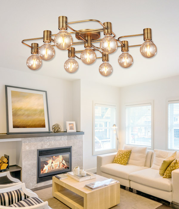 르네 9등 거실조명등, 거실전등(브론즈)